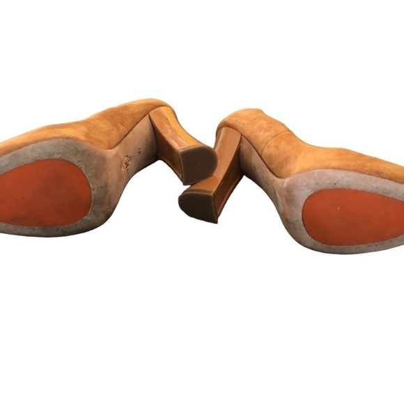 Cole Haan Chelsea Suede Womens Size 6B Pumps Heels Shoes CAMELLO 4” Chunky Heel - Picture 8 of 11